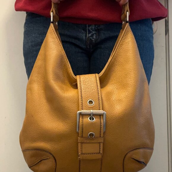 Michael Kors Purse Pre-owned Hobo Style Camel Leather Smoke Fee Shoulder Bag - Picture 4 of 4